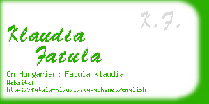 klaudia fatula business card